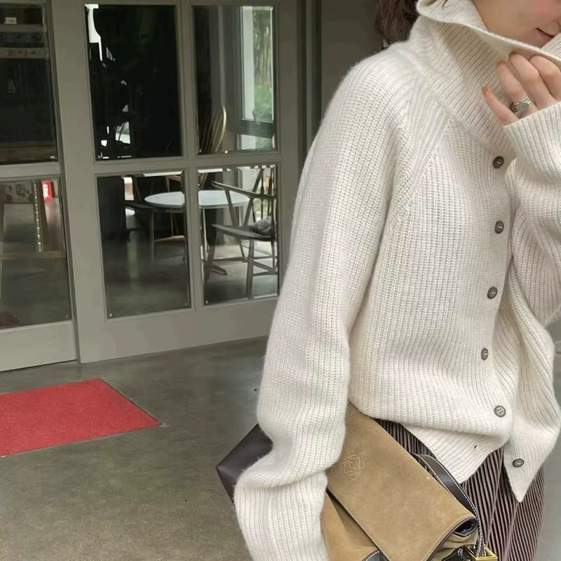 Cardigan à col roulé pour femme