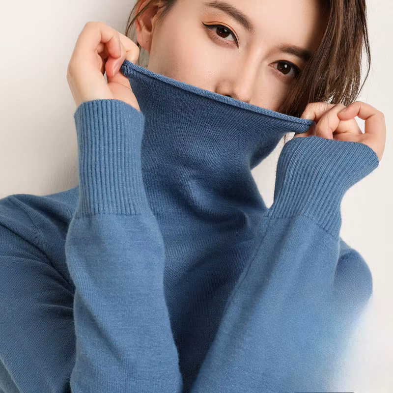 Pull à col roulé à manches longues pour femmes