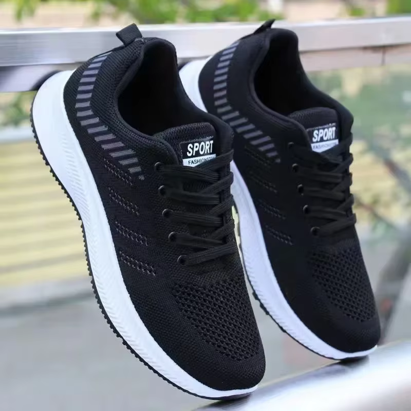 Chaussures décontractées en maille pour hommes, baskets à lacets, chaussures de marche coordonnantes, chaussures de course légères, chaussures de tennis respirantes, mode extérieure