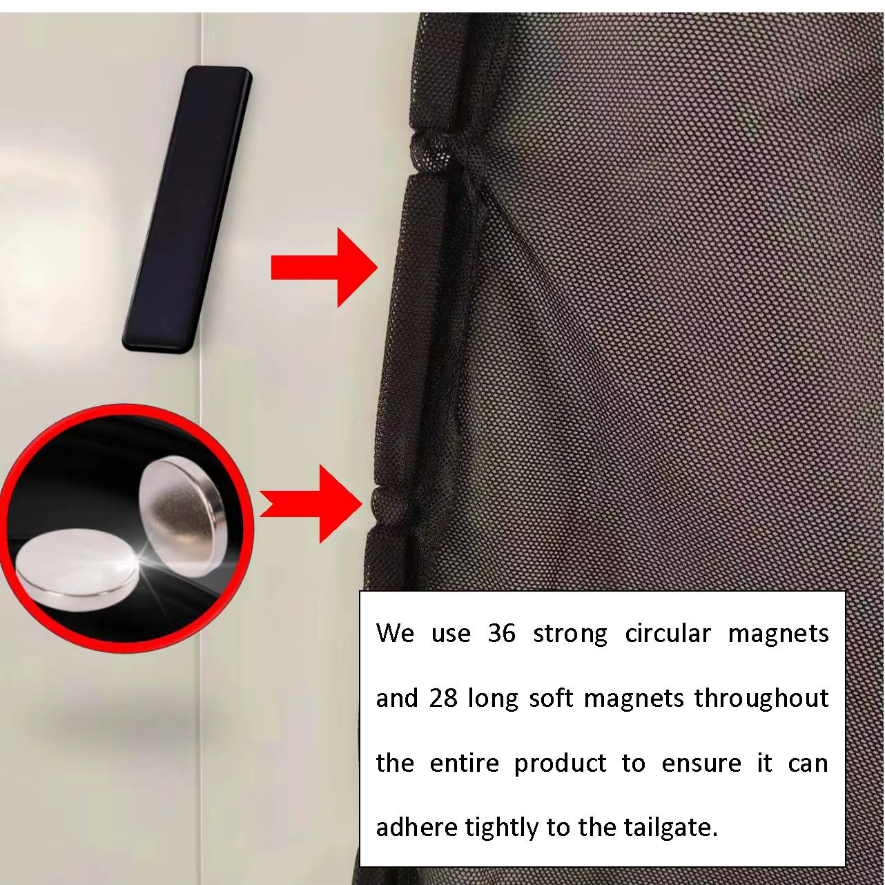 Maille de coffre magnétique respirante, résistante aux moustiques, rideaux en maille respectueux de l'environnement, moustiquaire pour hayon SUV RV été