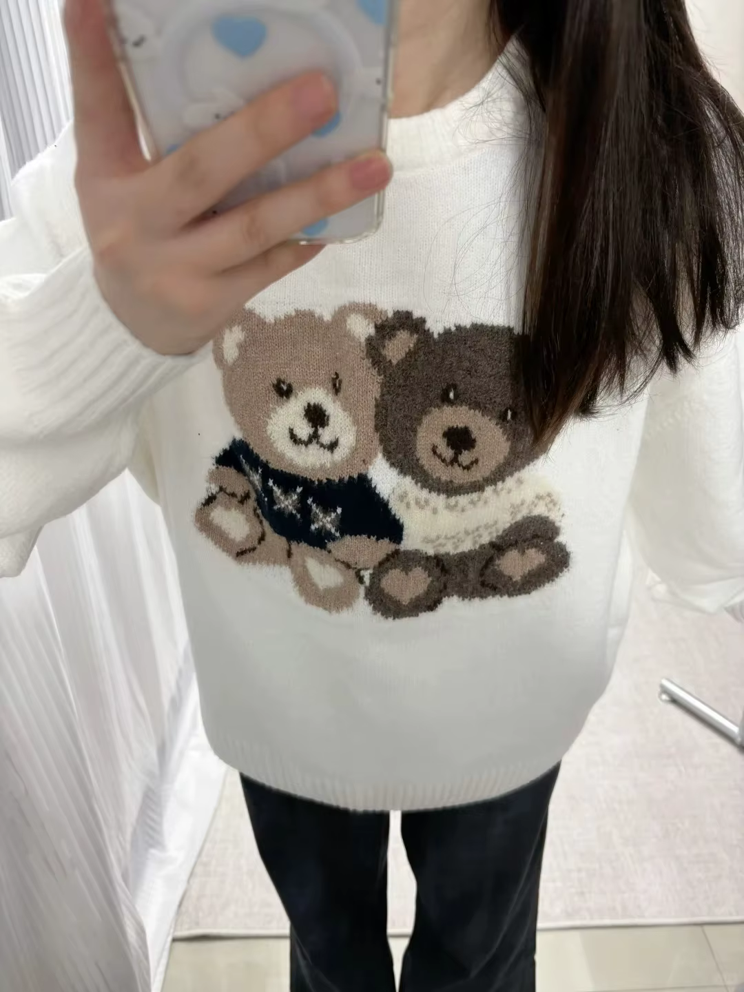 Pull tricoté en Jacquard ours pour femme