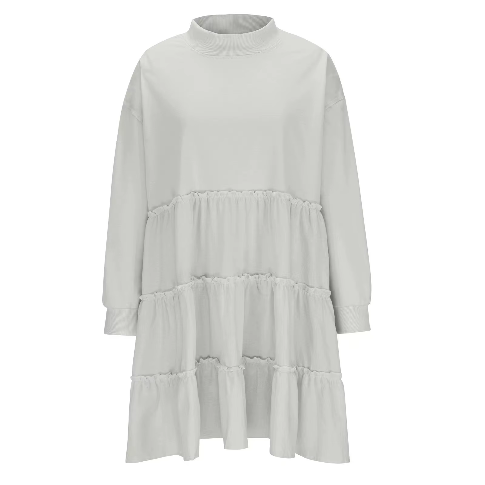 Robe pull pour femme, nouvelle robe pull ample plissée avec empiècements