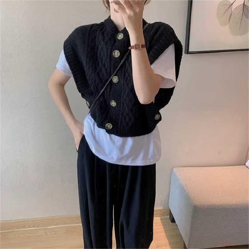 Gilet cardigan tricoté à boutons pour femme 2026