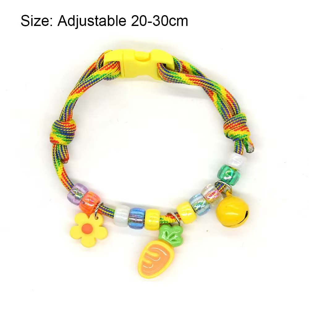 Mode coloré animal de compagnie avec cloches réglable chat cou chaîne tressé animaux de compagnie cou anneaux chat