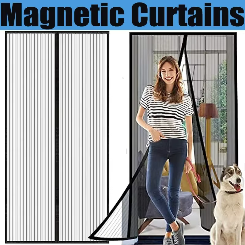 Les rideaux en maille magnétique sont faciles à installer en été, adaptés à une variété de pièces et de types de portes.