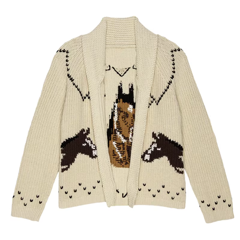 Pull tricoté jacquard femmes élégant avec col rabattu pour automne hiver et printemps occasions spéciales et tenues de tous les jours