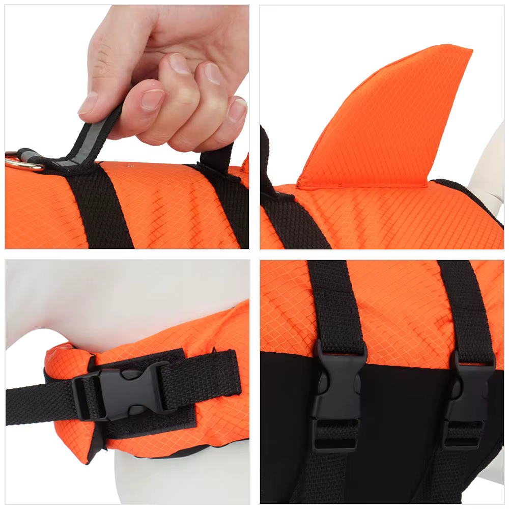 Veste de sauvetage requin pour animaux domestiques, gilet de natation pour chiens, manteau d'été pour petits et moyens chiens, vêtements réfléchissants, XS-2XL
