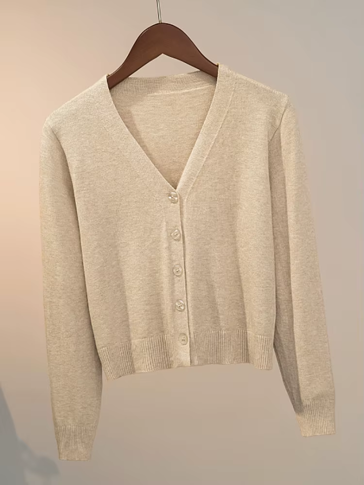 Cardigan en tricot boutonné pour femme