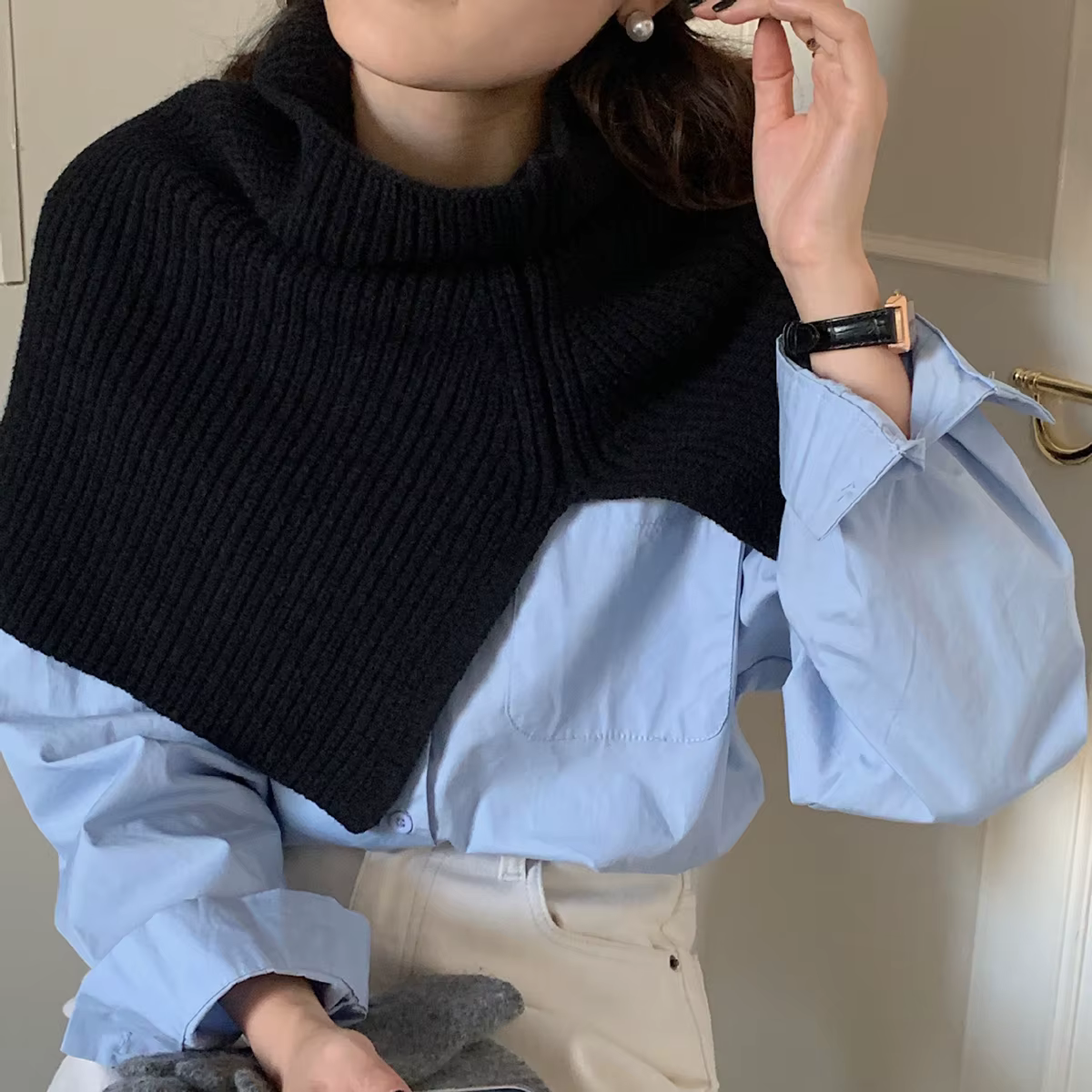 Pull écharpe col roulé Furcal foulard hiver femmes