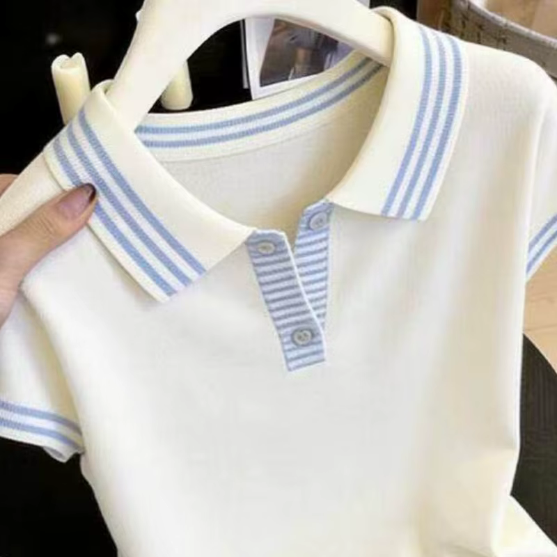 Pulls à manches courtes en tricot pour femmes