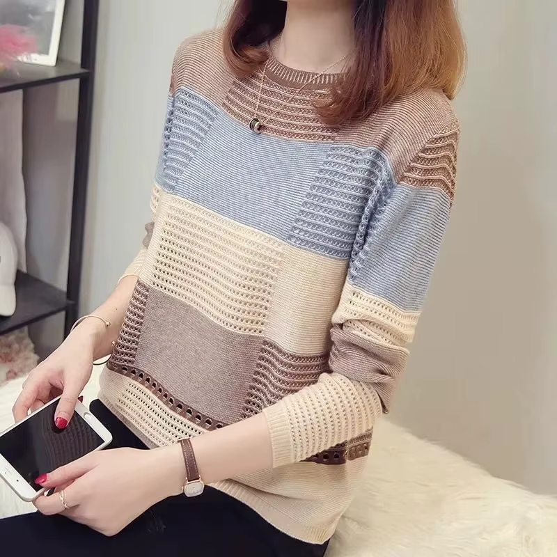 Pull fin ajouré pour femme