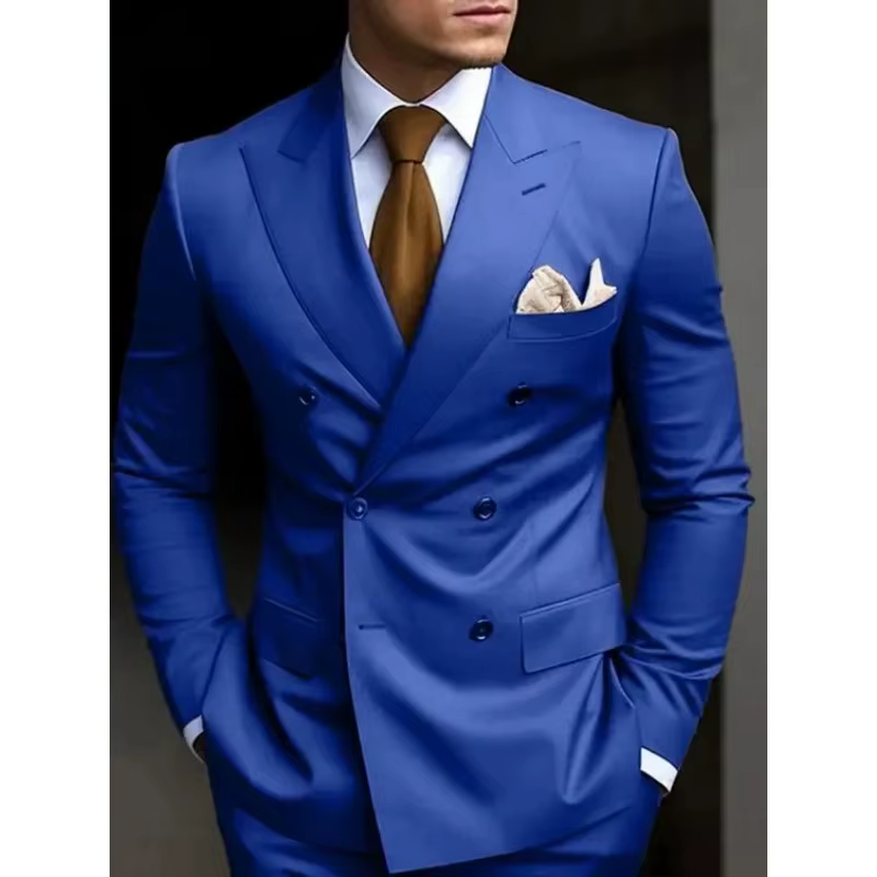 Costumes pour hommes à Double boutonnage vert sauge, ensemble 2 pièces à Six boutons, Blazer et pantalon, Tuxedos de mariage sur mesure, costumes de bal pour hommes