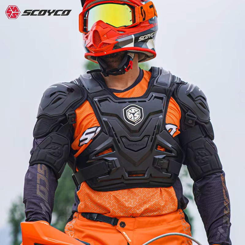 SCOYCO Moto armure gilet Protection veste Motocross corps armure gilet Dirt Bike vtt poitrine dos équipement de Protection Moto équipement