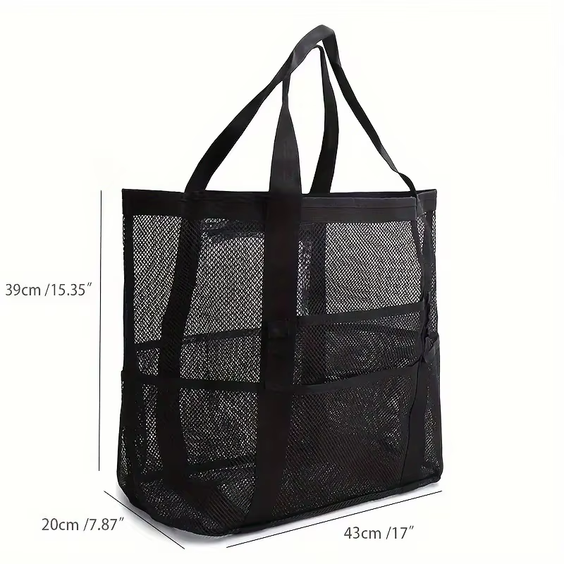 Sac de plage en maille, sac de douche à bandoulière en maille, sac de fitness, sac de natation, sac de voyage à grande capacité pour cosmétiques