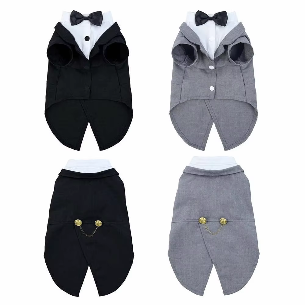 Chemise chat gilet vêtements chat anniversaire manteau vêtements tenue formelle robe de mariée avec cravate mariage anniversaire chat gilet nœud papillon cravate
