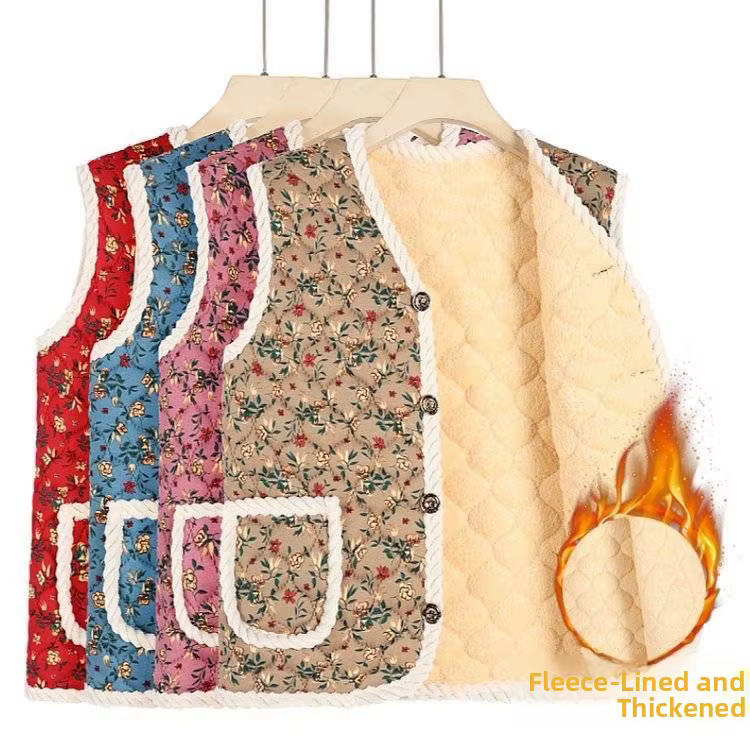 Gilet court doublé en polaire pour femme
