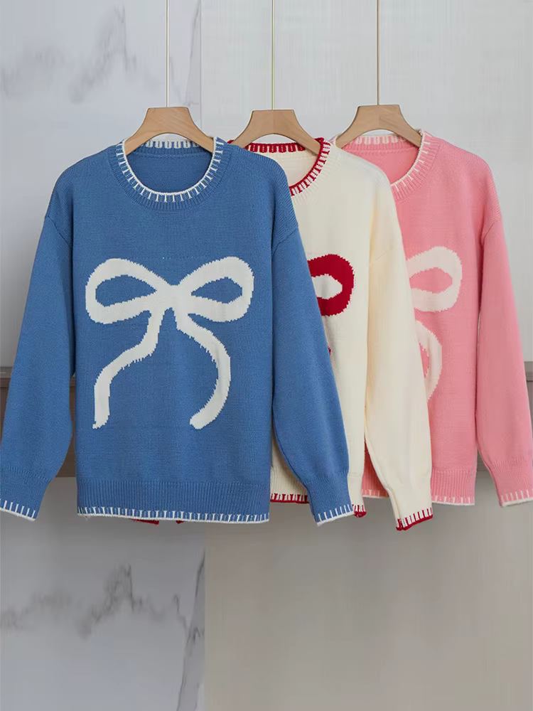 Chandails tricotés à nœud pour femmes