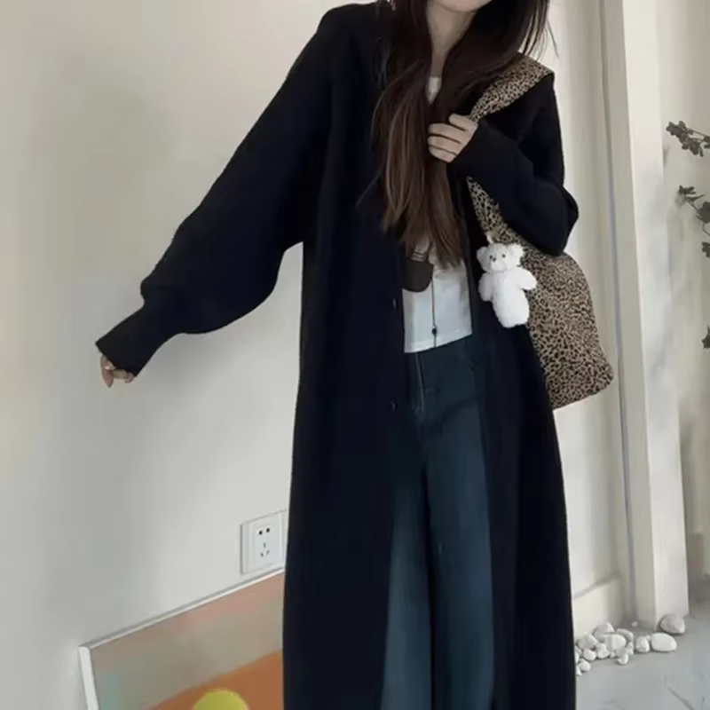Cardigan à capuche style long pour femme