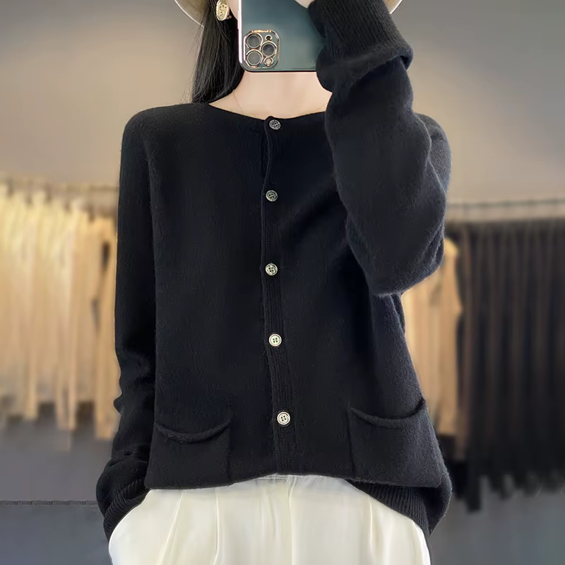 Pull tricoté à col rond pour femme