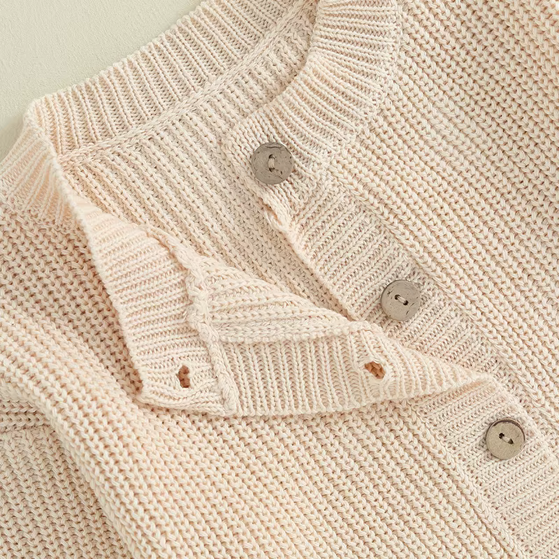 Pull à manches longues pour bébé fille et garçon, cardigan en tricot, manteau mignon, pull boutonné, automne, hiver