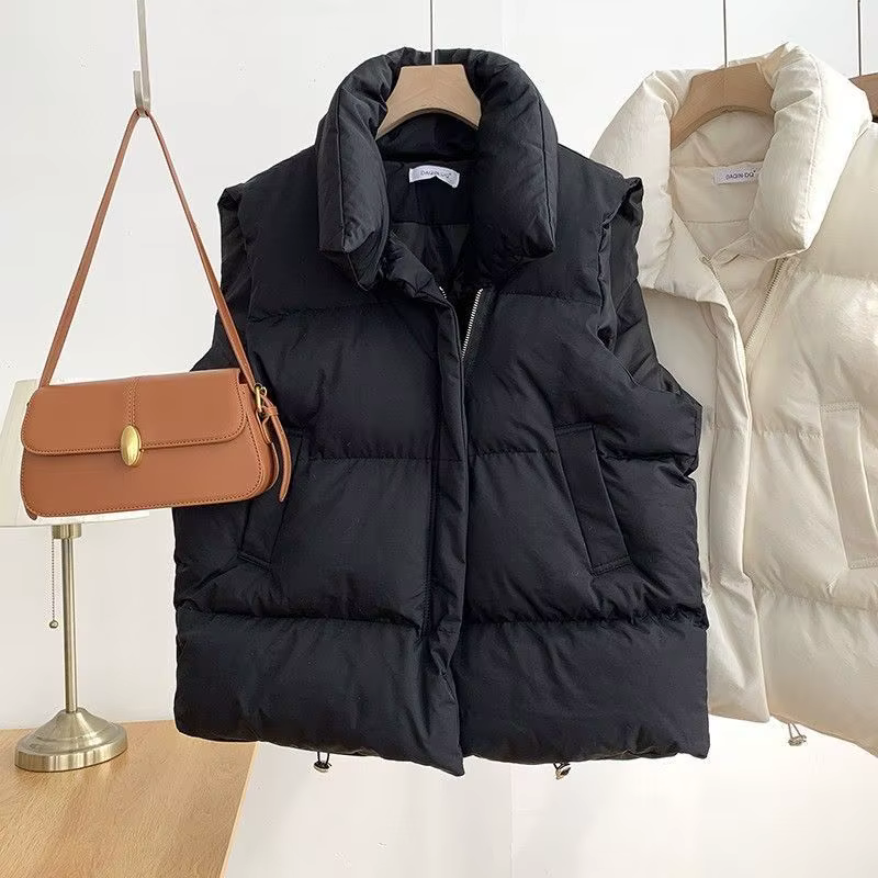 2025 vers le bas coton gilet femmes automne hiver court ample