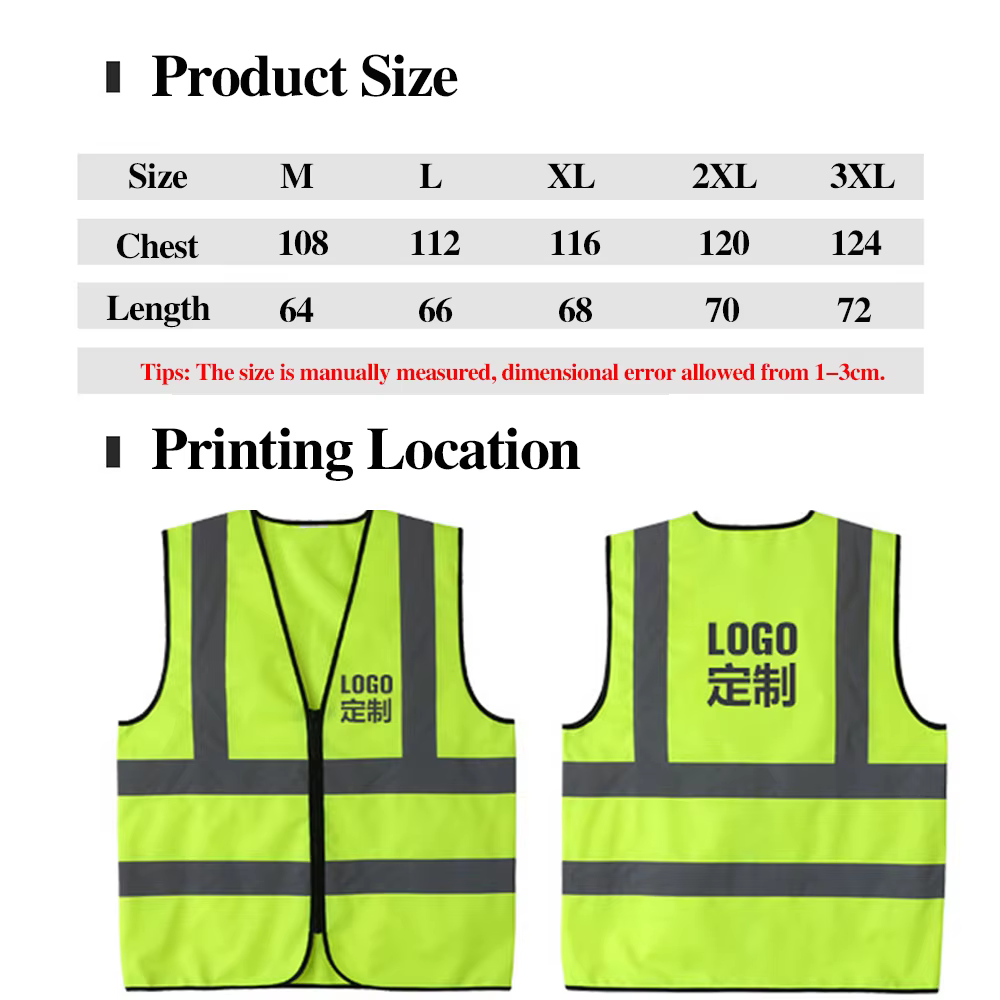 Gilet de travail pour hommes et femmes, avec fermeture éclair, vêtements de travail haute visibilité, uniformes de vêtements de travail pour la Construction