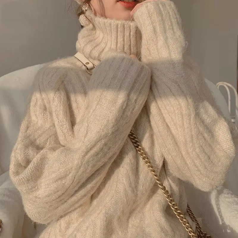Pull à col roulé en coton pour femmes, style décontracté, automne hiver, haute élasticité, six couleurs disponibles, pour toutes les occasions