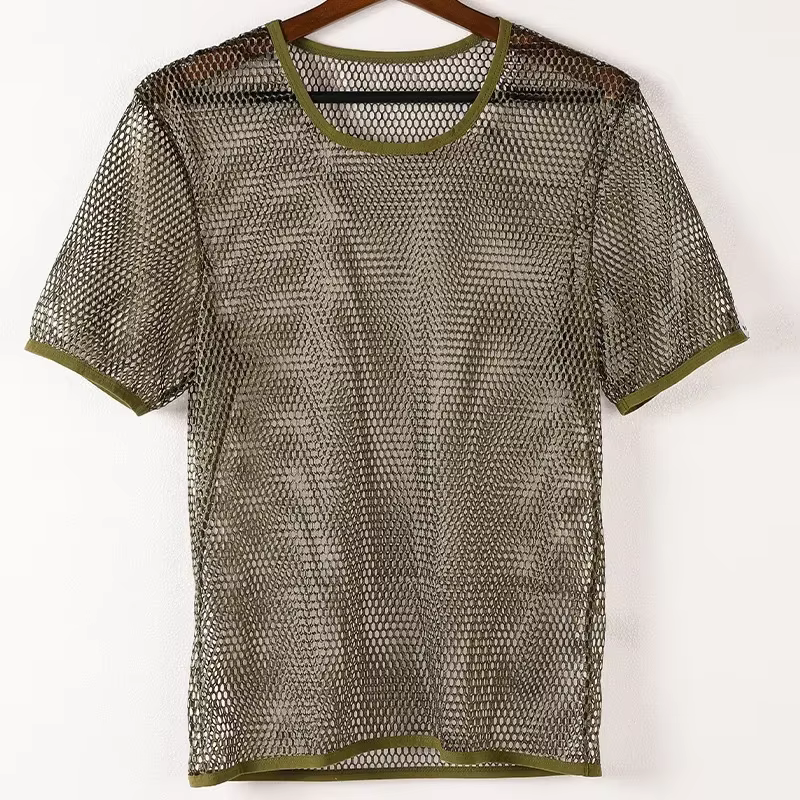 T-Shirt en maille ajourée pour hommes, respirant, Sport, transparent, Streetwear, léger, débardeur décontracté, été, nouveautés