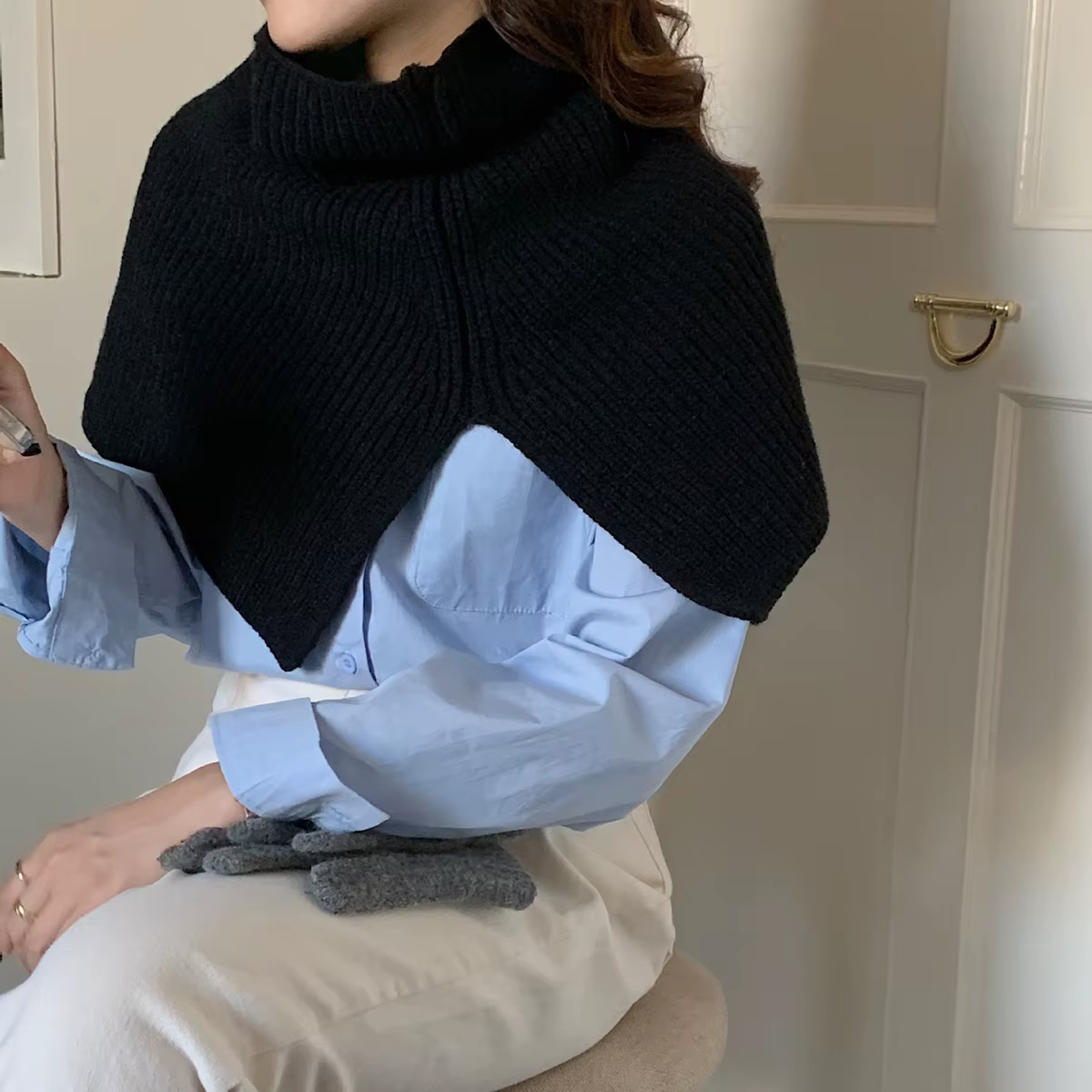 Pull écharpe col roulé Furcal foulard hiver femmes