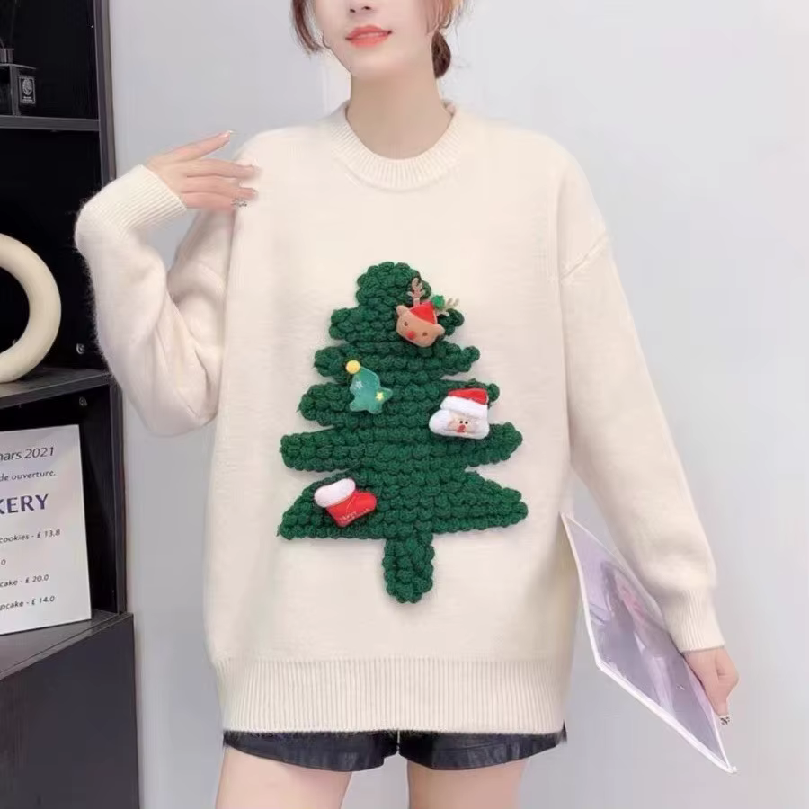 Pull rouge de noël pour femme