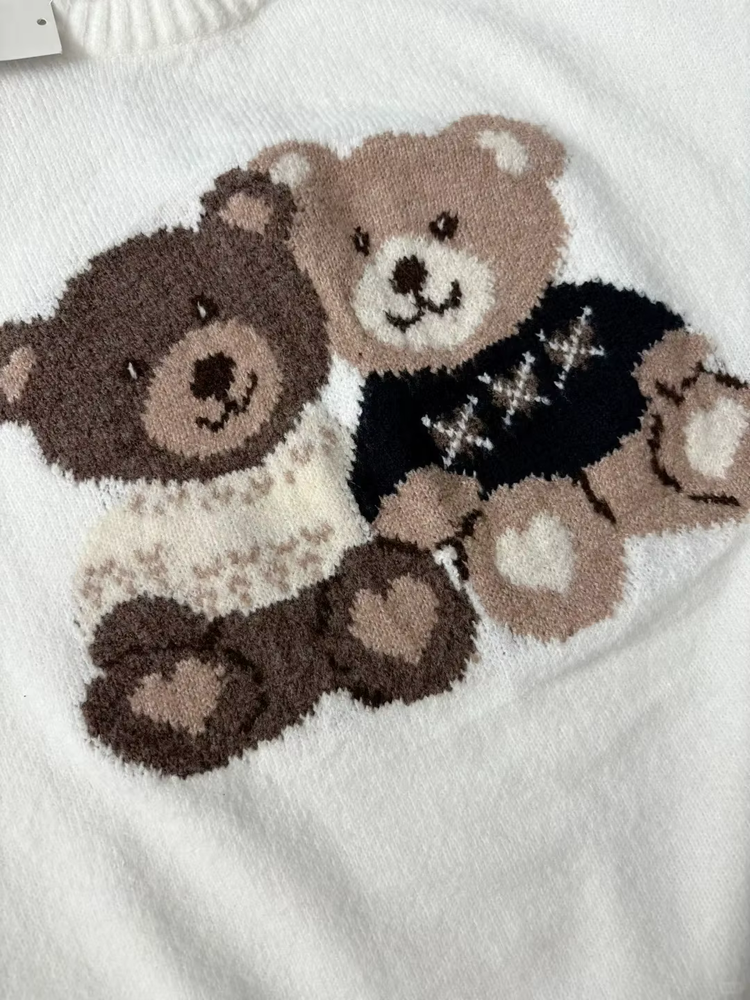 Pull tricoté en Jacquard ours pour femme