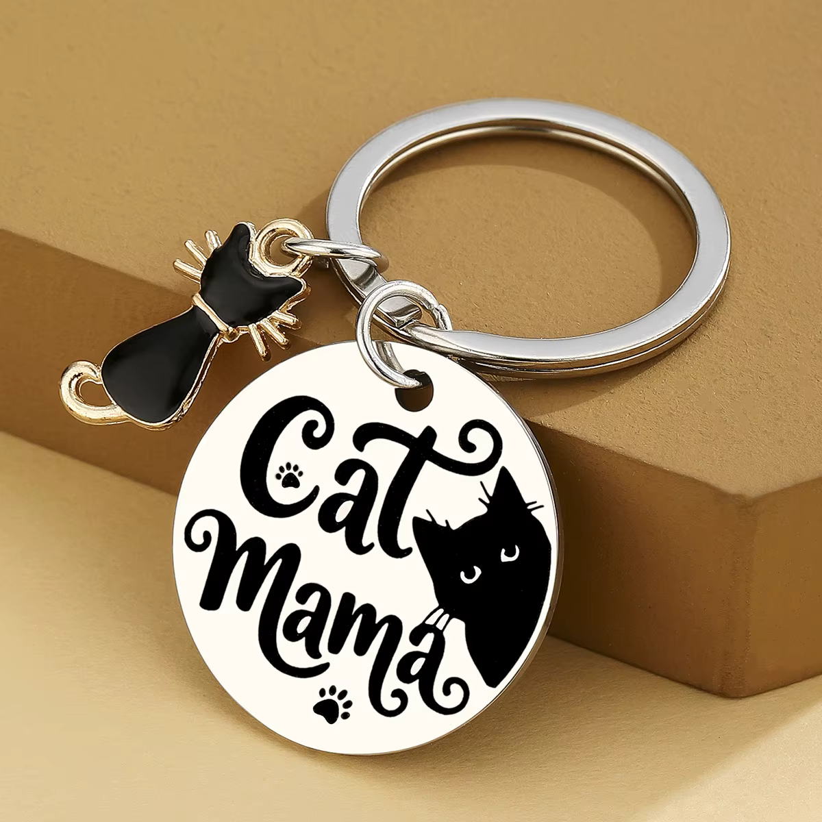 Chat maman cadeaux pour femmes anniversaire Unique chats noirs amant cadeau pour femmes filles drôle Halloween chat dame porte-clés cadeau