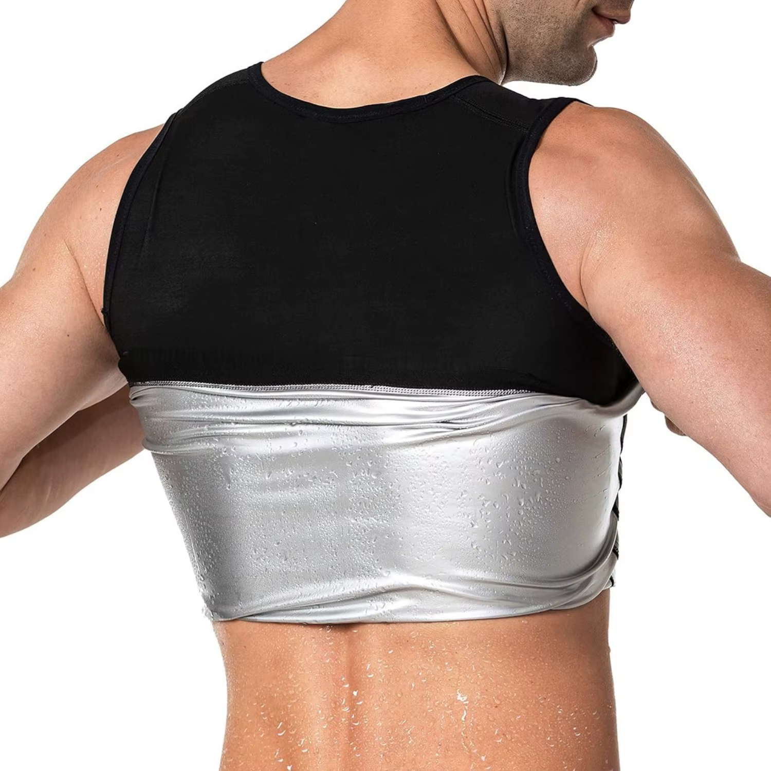 Chemise de sauna pour hommes, corps de sauna à manches courtes, gilet de sauna pour hommes, débardeur d'exercice de gymnastique