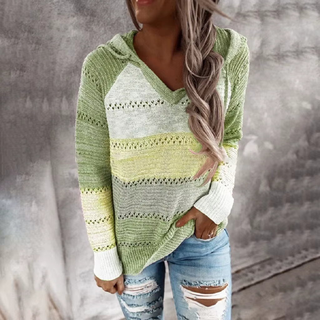 Grande taille 5XL automne hiver femmes pull mode Patchwork à manches longues tricot