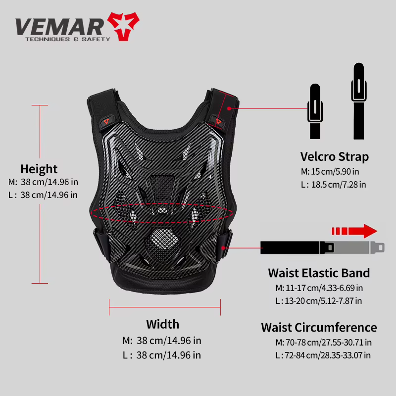 Gilet de protection pour enfants pour la moto, protections dorsales et thoraciques pour le motocross, équipement de protection pour le vélo tout-terrain, taille M-L