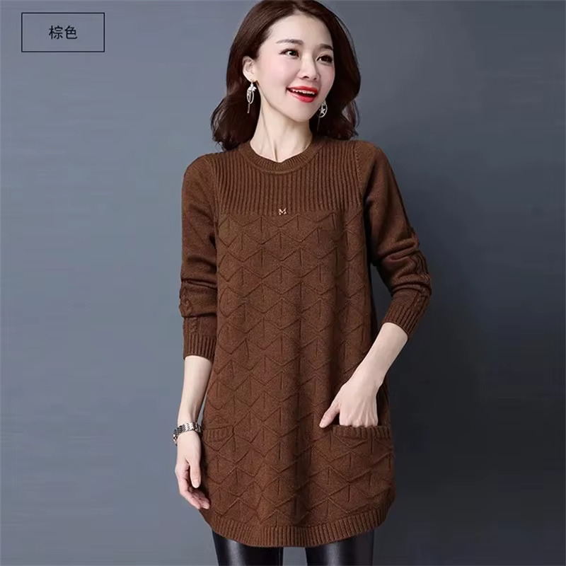 Nouvelles femmes pulls Long tricoté pull grande taille Femme printemps automne robe
