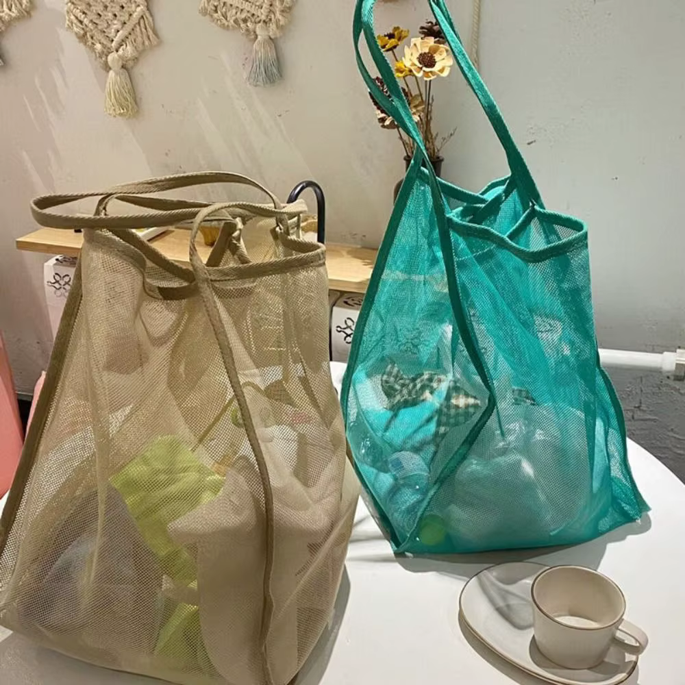 Sac de plage en maille léger, respirant et à séchage rapide, idéal pour les voyages à la plage, les activités de plein air et le rangement des serviettes et des jouets