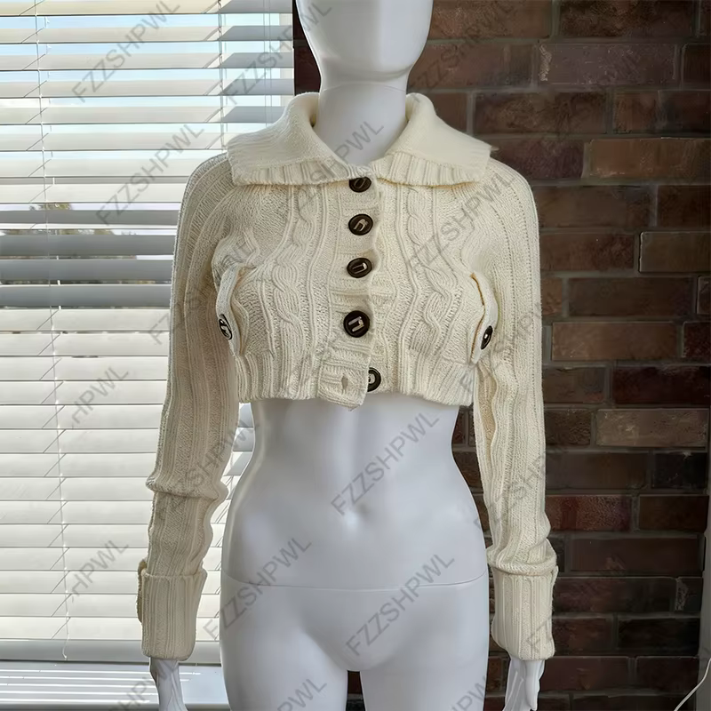 Pulls en tricot pour femmes blanc automne hiver Style américain col en v décontracté Mujer mode tricoté coréen esthétique pull