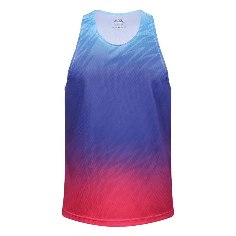 Gilet de sport pour hommes, course à pied Marathon, sans manches, débardeur à séchage rapide, maillot en Polyester d'athlétisme ultraléger