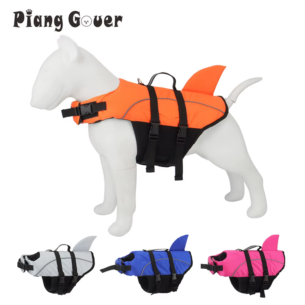 Veste de sauvetage requin pour animaux domestiques, gilet de natation pour chiens, manteau d'été pour petits et moyens chiens, vêtements réfléchissants, XS-2XL