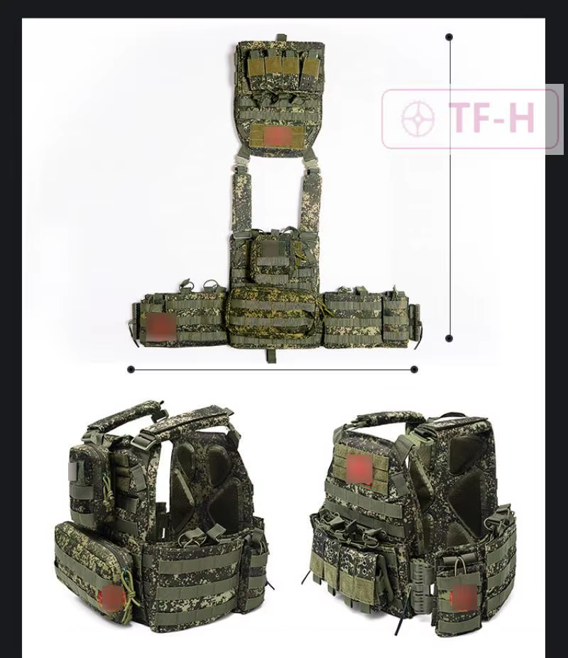 Gilet tactique, équipement de combat, accessoires de chasse, pochette, gilet Molle, camouflage vert EMR