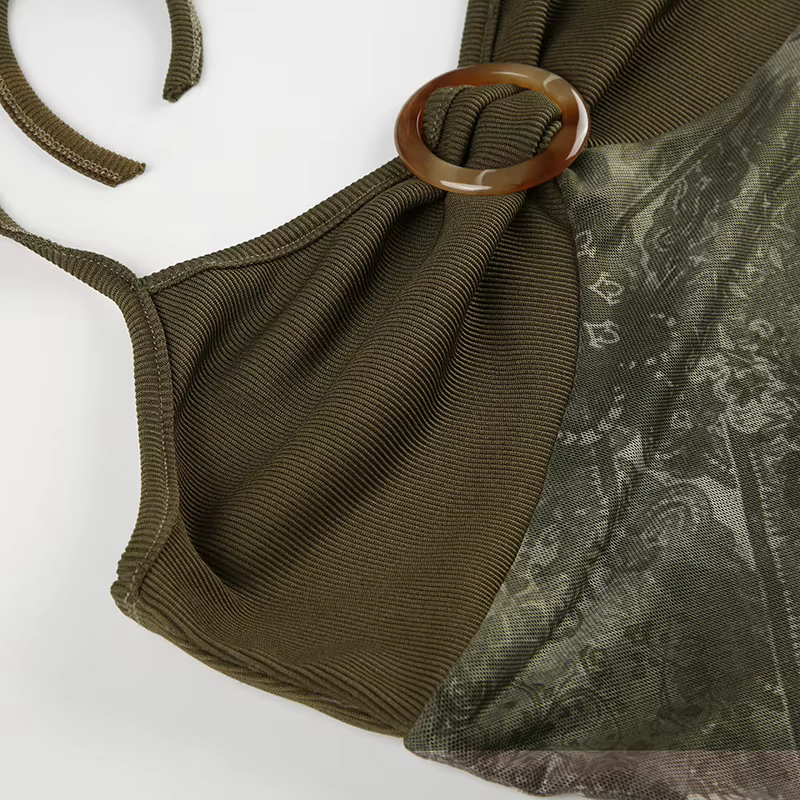 Gilet bohème Sexy rétro imprimé de fleurs