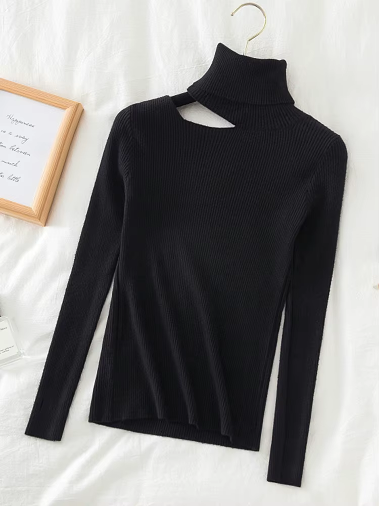 Pulls à col roulé à manches longues pour femmes