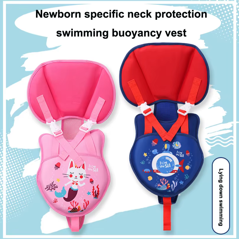 Gilet de natation professionnel non gonflable pour nouveau-né, protection du cou pour bébé, maillot de bain anti-flexion