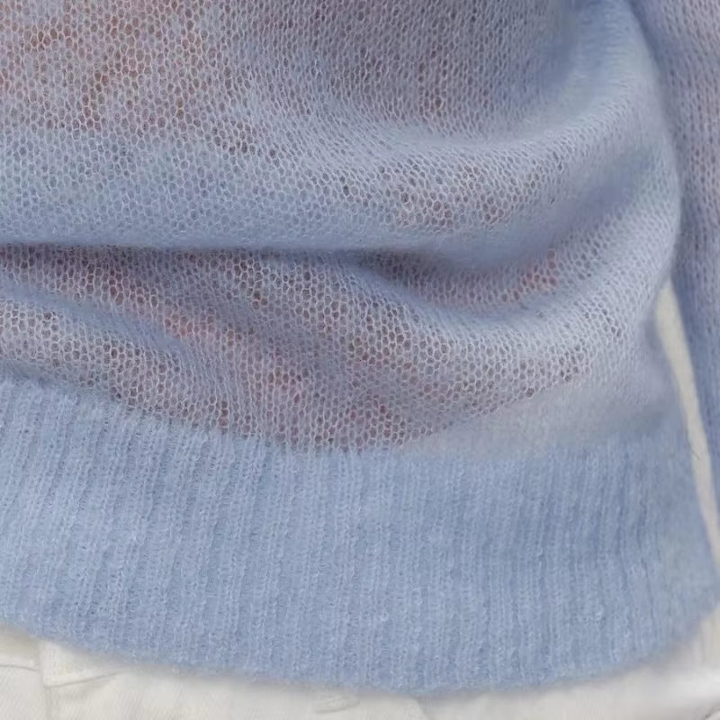 Pull à manches longues et col rond pour femme