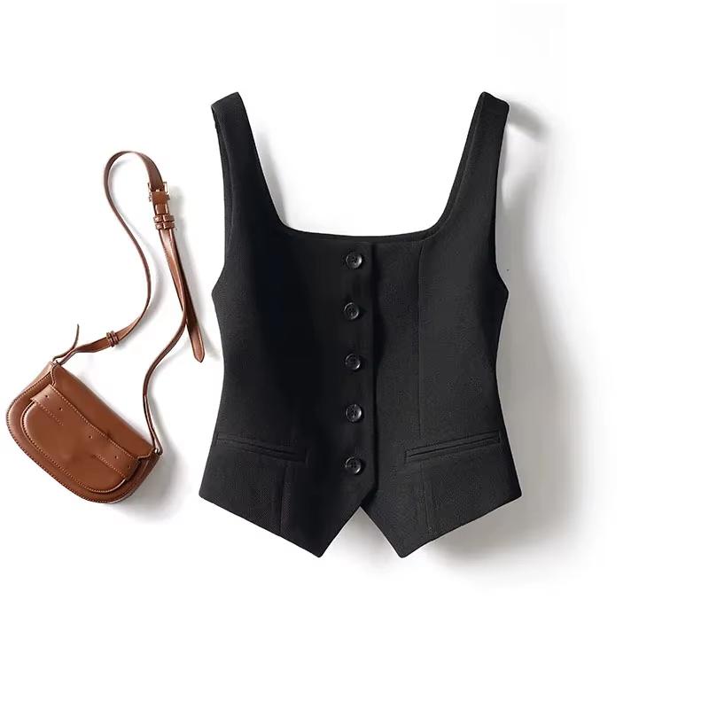 Costume pour femmes gilet manteau 2025 été Version coréenne mode dames gilet hauts être tout-match élégant femme cheval pince