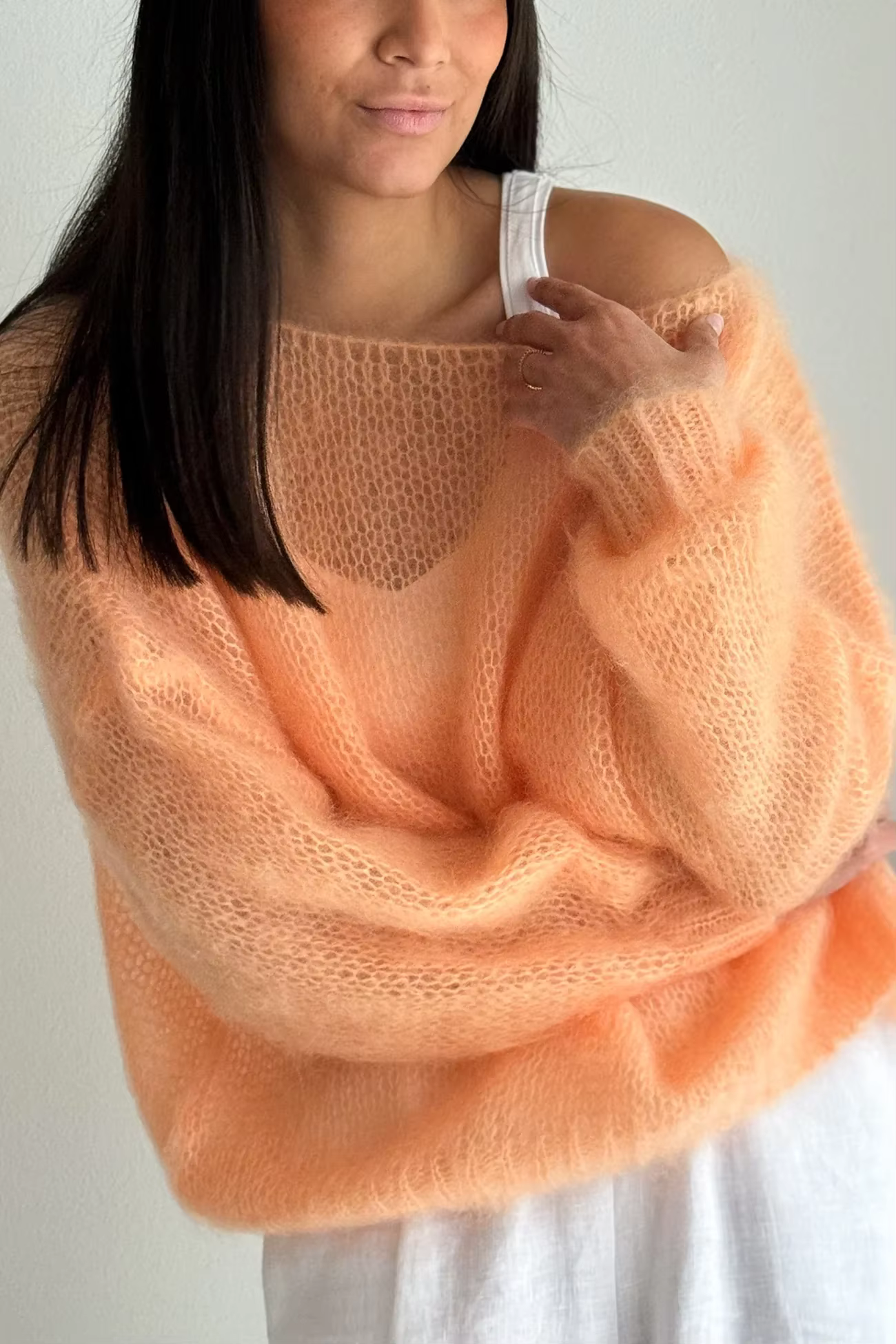 Pull bleu ciel décontracté pour femmes, épaules dénudées, confortable et élégant pour automne et hiver