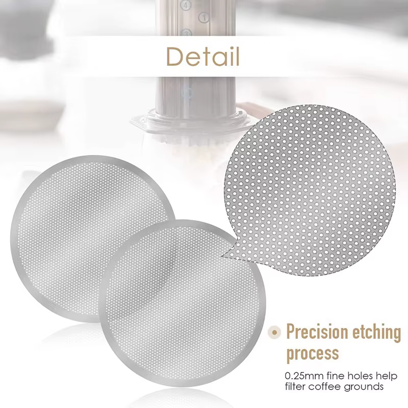 Maille de filtre à café réutilisable en métal argenté, cafetière, machine à expresso, paquet de 3
