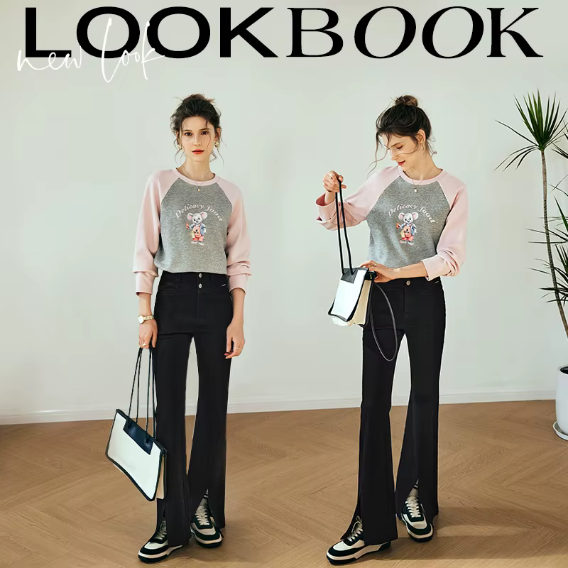 Pull décontracté OLrain en coton imprimé koala pour femmes, coupe ample, printemps et automne, mode 2026