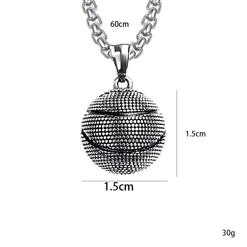 Pendentif basket-ball pour hommes, nouveau Style sportif, chaîne en acier inoxydable, mode Hip Hop, accessoires de cou, bijoux cadeaux de fête